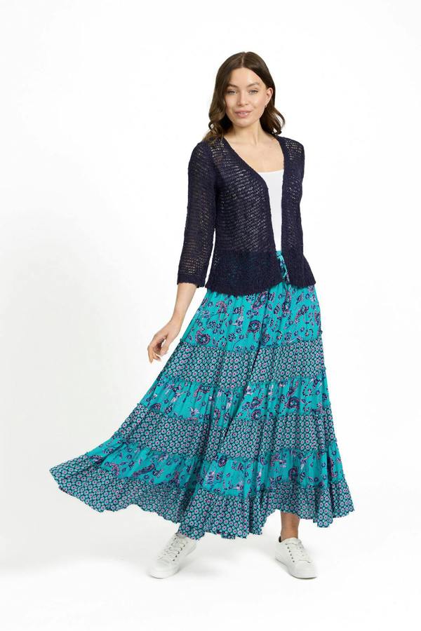 Mudflower Paisley Print Tiered Maxi Skirt