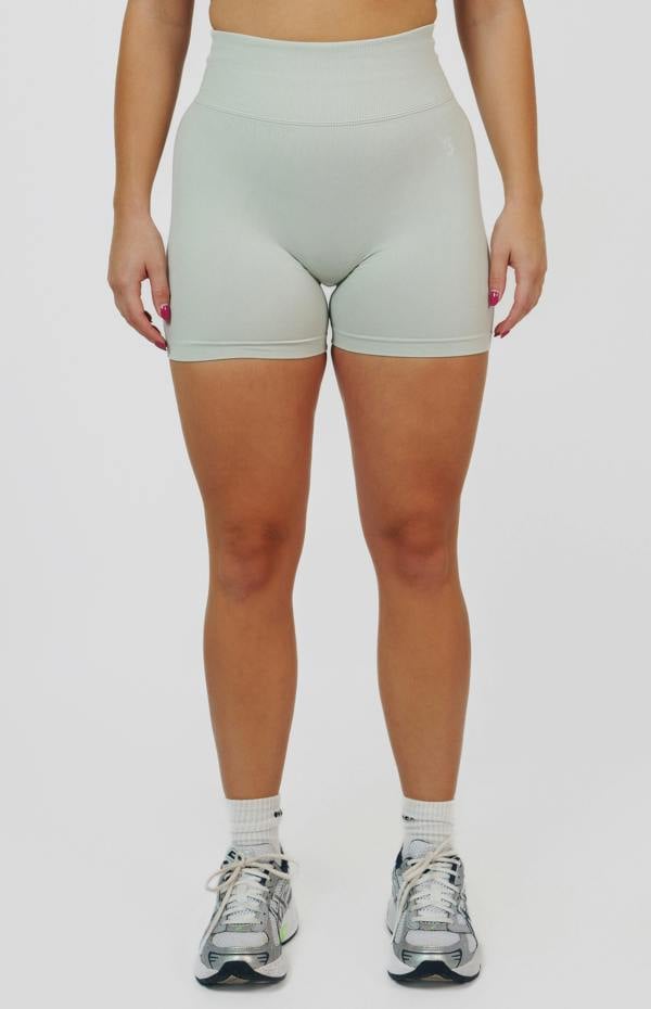 V3 Apparel Form Seamless Scrunch Sports Bra, Leggings & Shorts Set - Light Grey