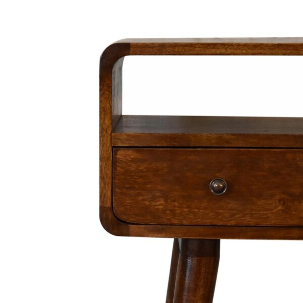 Wyld Haus Venzone Mini Chestnut Console Table 2 Drawers and Open Shelf