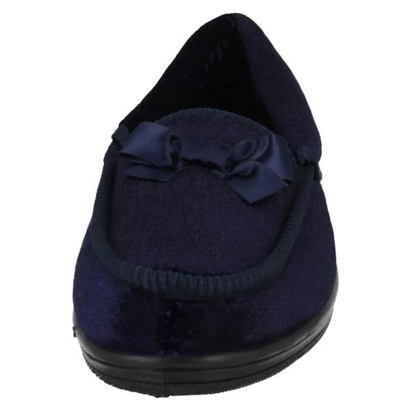Four Seasons Ladies Four Seasons Full Slippers with Bow Detail