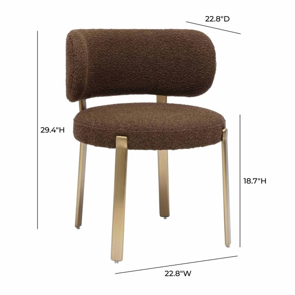 Furniture Edit Margaret Chocolate Brown Boucle Dining Chair