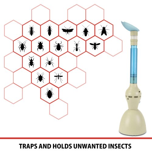 Lentek Handheld Bug Catcher Cordless Insect Trap for Indoor & Outdoor Pest Control (Battery Powered)