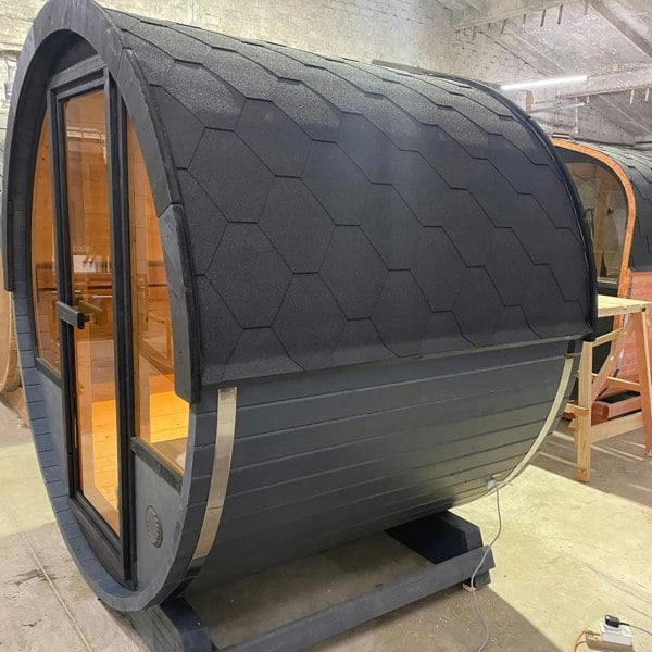 LayzeeSauna Compact 160cm Barrel Sauna | Harvia Electric Heater