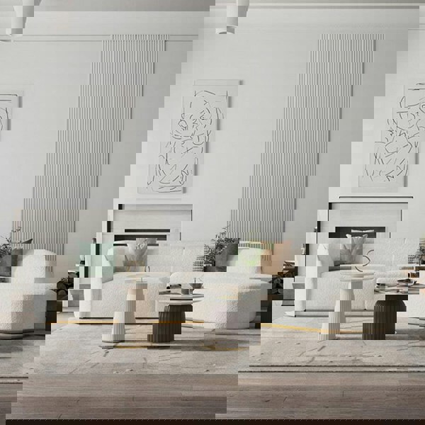 Weilai Concept Welby Three Seater Curved Sofa, White