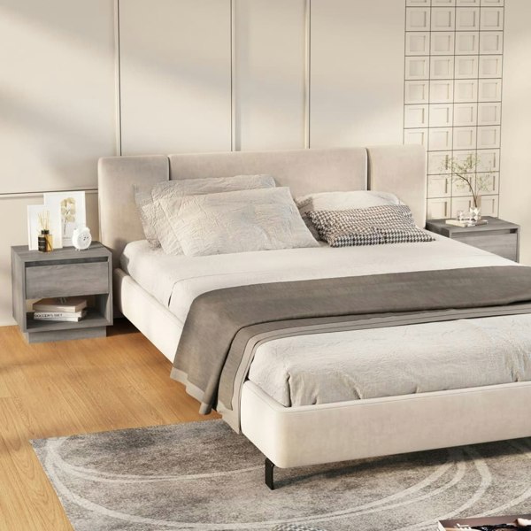 Berkfield Bedside Cabinets 2 pcs Grey Sonoma 45x34x44 cm Engineered Wood