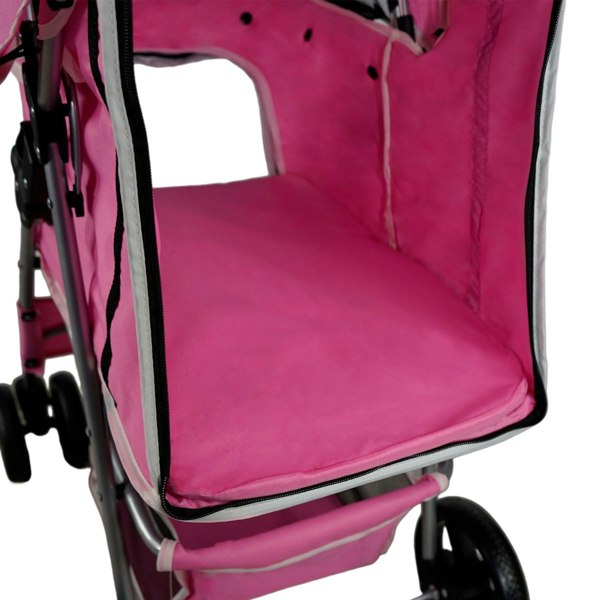 Monstershop Pet Stroller with Rain Cover – Pink