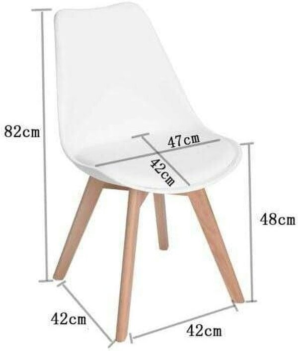 Kosy Koala Stone Grey Effect Wood Dining Table Set with 4 White Plastic Chairs Modern Dining Room Furniture
