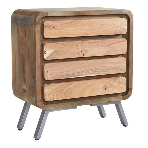 Wyld Haus Los Angeles Reclaimed Wood and Metal 4 Drawer Wide Storage Chest