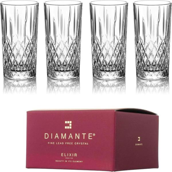 Regency Crystal High Ball Glasses - Set of 4