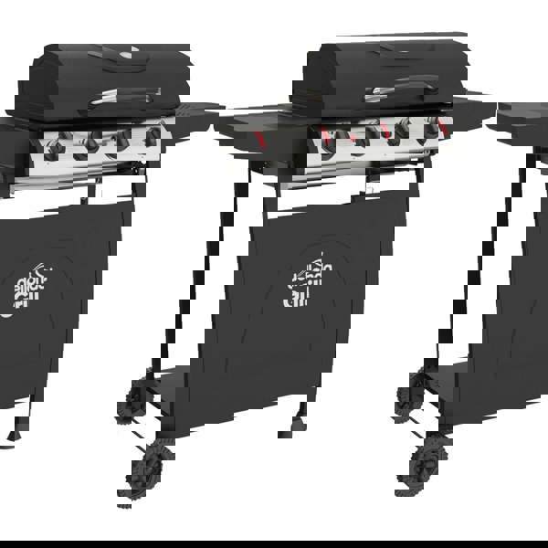 4 Burner Gas BBQ Grill & Ignition - Portable Garden Cooking - Easy Clean Bucket