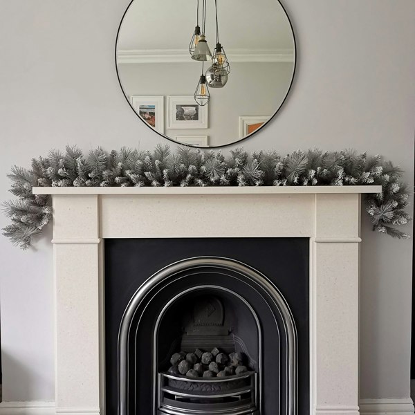 Samuel Alexander Premier 6ft (1.8m) Christmas Silver Garland With Some Glitter Tips