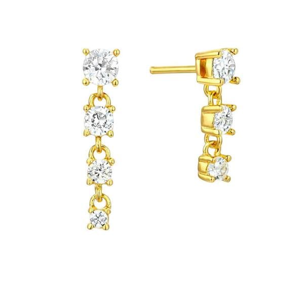 Gold Trip Crystal Gemstone Asymmetric Earrings