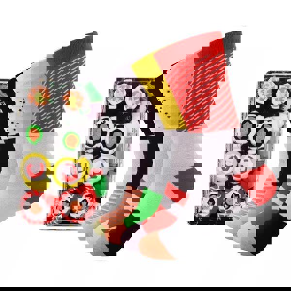 Anyfootwear Biege and Mustard Size 5-11 Fashion Socks With Pizza Design Happy Harajuku Skate Cotton Comfortable To Wear Perfect For Christmas Gift