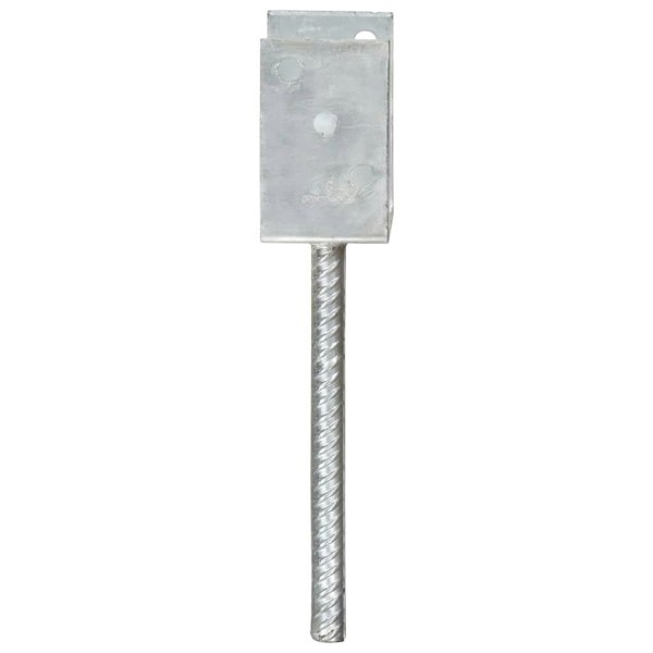 Berkfield Fence Anchors 6 pcs Silver 8x6x30 cm Galvanised Steel