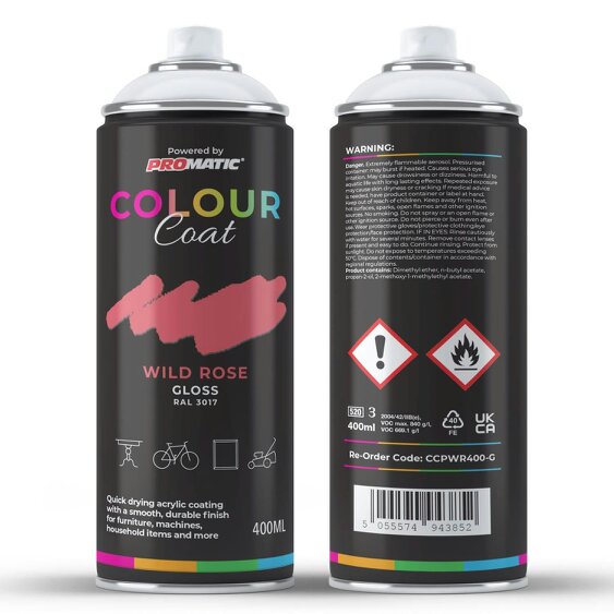 Colour Coat Wild Rose RAL 3017 Gloss Spray Paint 400ml