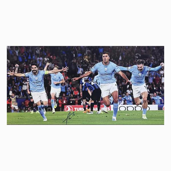 Unbranded Rodri signed 2023 Champions League Final 30x16 photo — Premium framing