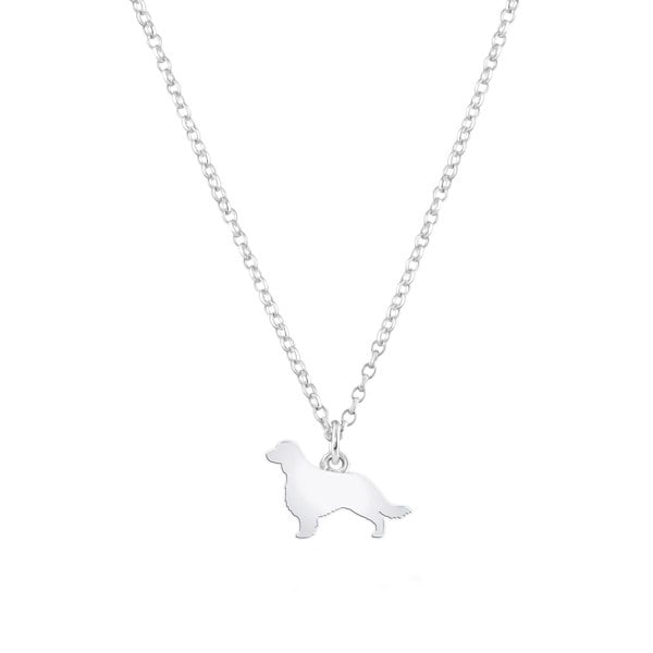 Welsh Springer Spaniel Silhouette Silver Necklace - Personalised - MYLEE London