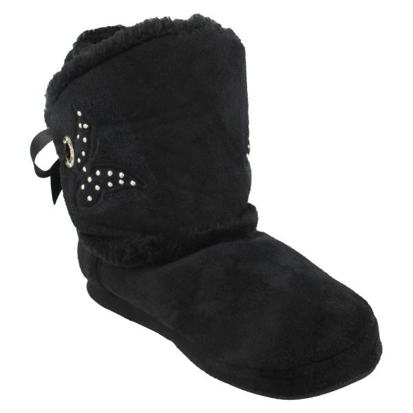 Spot On Girls Spot On Ribbon Slipper With Butterfly Motif
