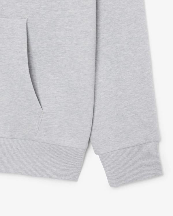 Lacoste Fleece Full - Zip Mens Classic Fit Hoodie - Silver Chine CCA | CHO | Designer Mens Hoodies