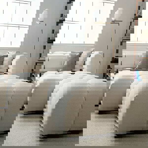 Lysander Velvet Module Three Seater, Four Seater, Five Seater Sofa, Corner Sofa, White-Weilai Concept-Weilai Concept