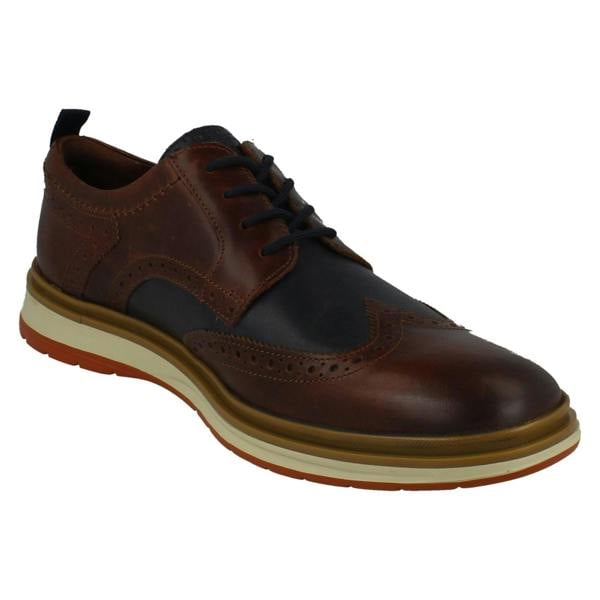 Clarks Mens Clarks Two-Tone Brogue Shoes Chantry Wing