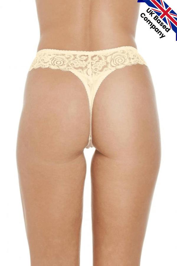 Six Pack Ivory Floral Lace Melody Thong