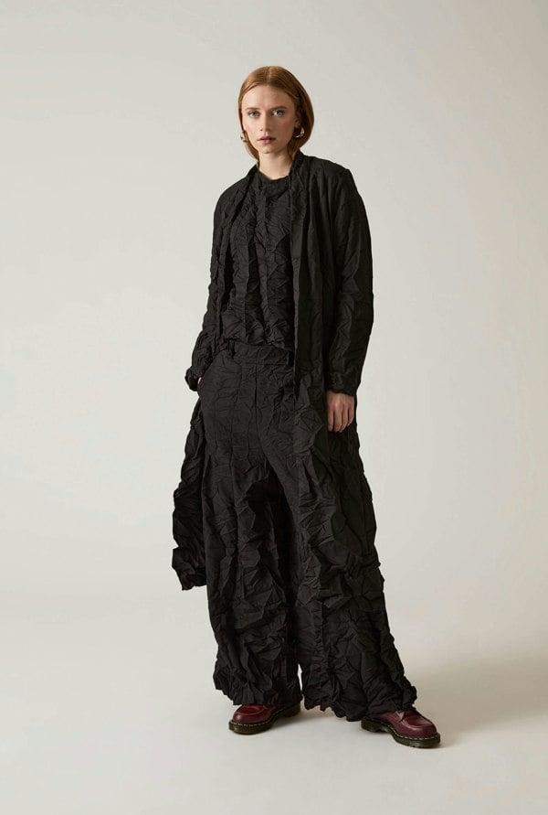 James Lakeland Crinkled Black Cardigan
