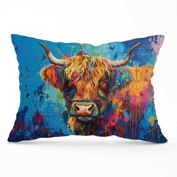 Warren Reed Splashart Highland Cow Cushions