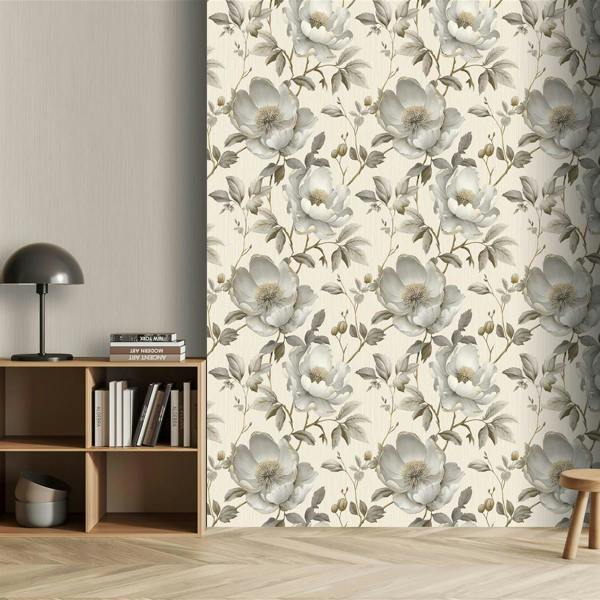 Alethia Floral Cream Wallpaper image 4