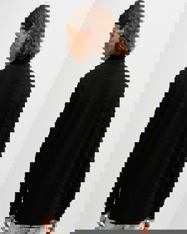 BOSS Orange Petempestolong Mens Cotton-Blend Polo Shirt with Waffle Structure - Black 001 - CHO - Designer Mens Long Sleeve Polo Shirts