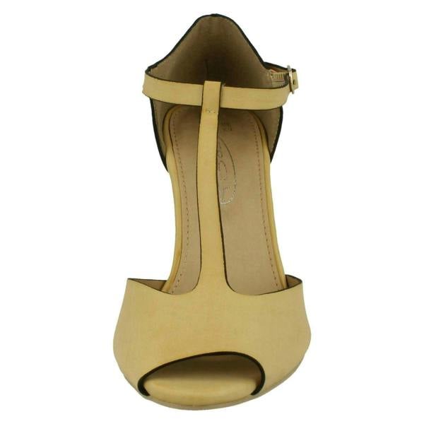 Spot On Ladies Spot On Heeled Peep-Toe Shoes