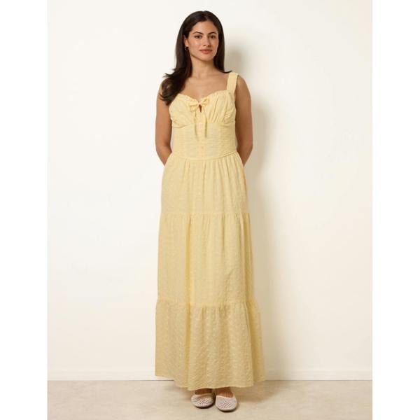 Blue Vanilla Broderie Button Down Maxi Dress