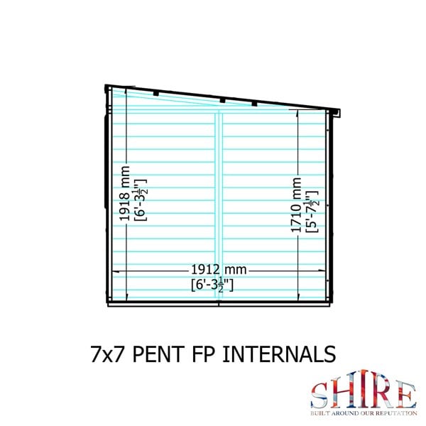 Shire Pent 7x7 12mm interlock Clad wooden Shed - Best Shed