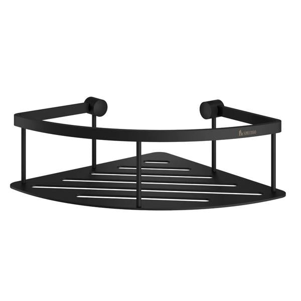 Polished matt black shower basket