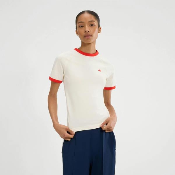 Ellesse Womens/Ladies Etchemin Slim T-Shirt - Off White - 