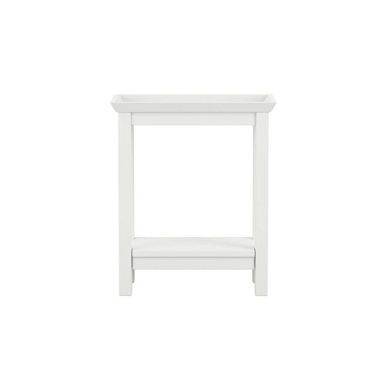 Wyld Haus Enroute White Wooden Side Table Bottom Shelf