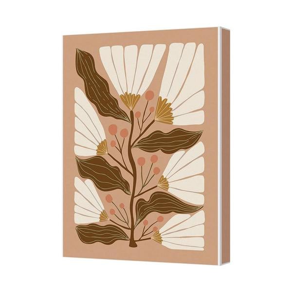 Benjamin Tate Design Floral Botanical Canvas Wall Art Print Pink Brown Palette 6008