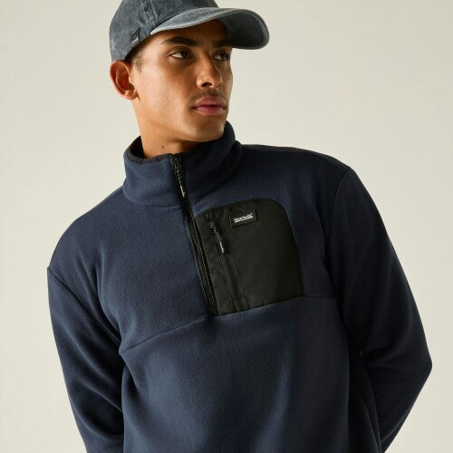 Regatta Mens Frankie Half Zip Fleece Top - Navy/Black