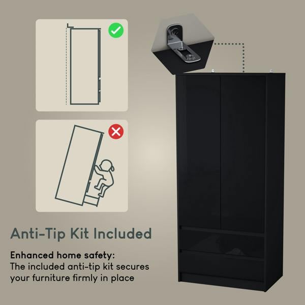 Vida Designs Glinton 2 Door 2 Drawer Wardrobe