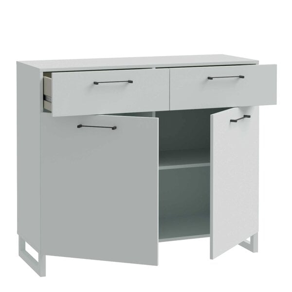 Wyld Haus Innsbruck Light Grey Wooden 2 Door 2 Drawer Storage Chest