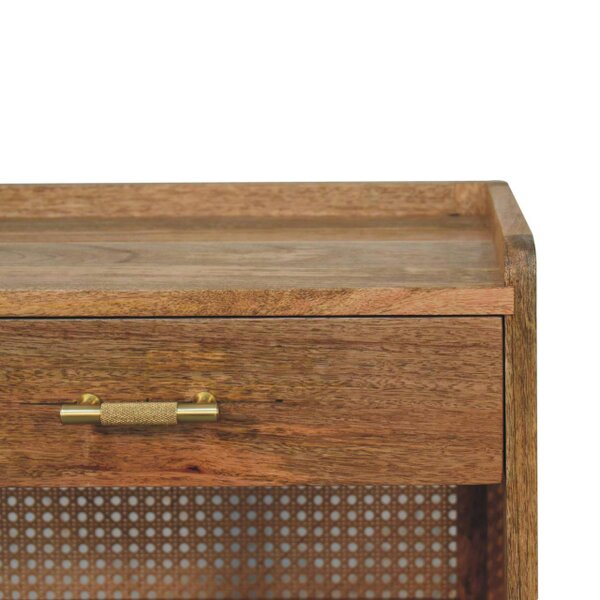 Wyld Haus Orta Natural Mango Wood T-Bar Bedside Table with Drawer