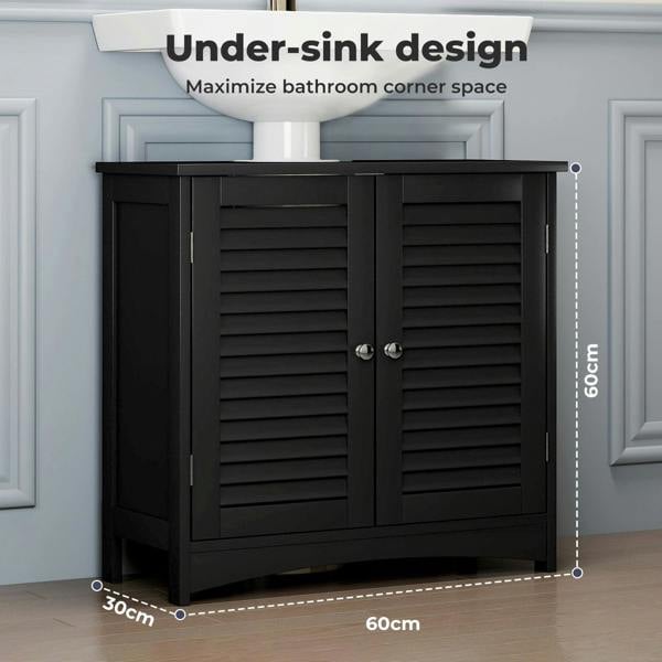 Levede Bathroom Under Sink Cabinet Basin Storage Cupboard Black Vanity Unit