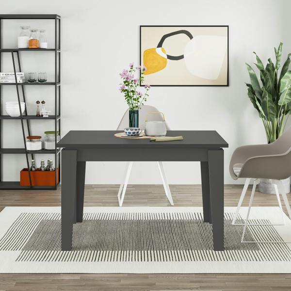 Decortie Tolmen Dining Table Rectangular Extendable Table for 4 Seater Contemporary Kitchen Table 120Wcm Living Room, Anthracite