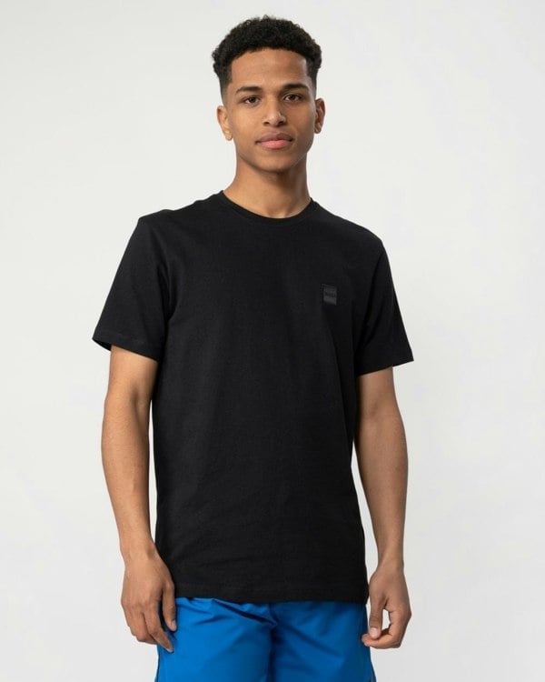 BOSS Orange Tales Mens Cotton-Jersey T-shirt With Logo Patch NOS - Black 001