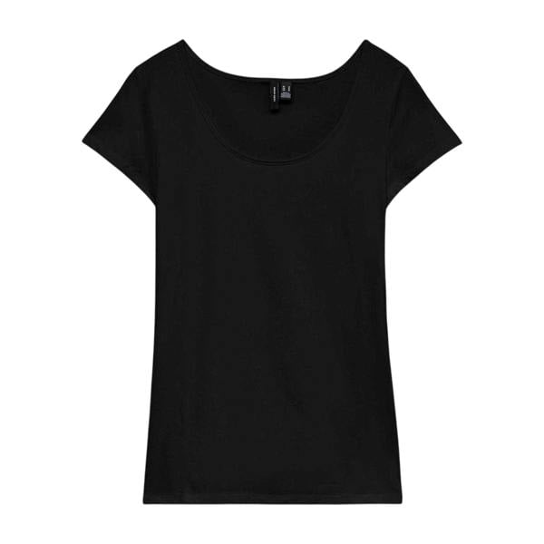 Vero Moda Womens/Ladies Plain Scoop Neck Regular T-Shirt - Black - 