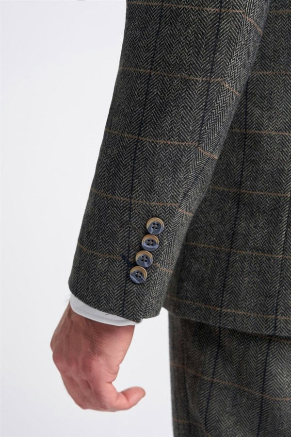 House of Cavani Albert Grey Tweed Check Blazer