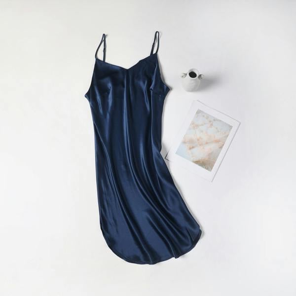 Silk Slip Dress River Nymph - Navy