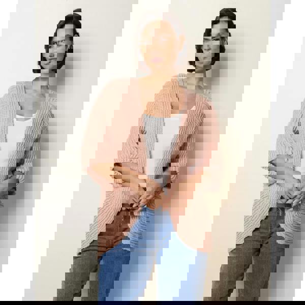 Blue Vanilla Edge To Edge Rib Cardigan