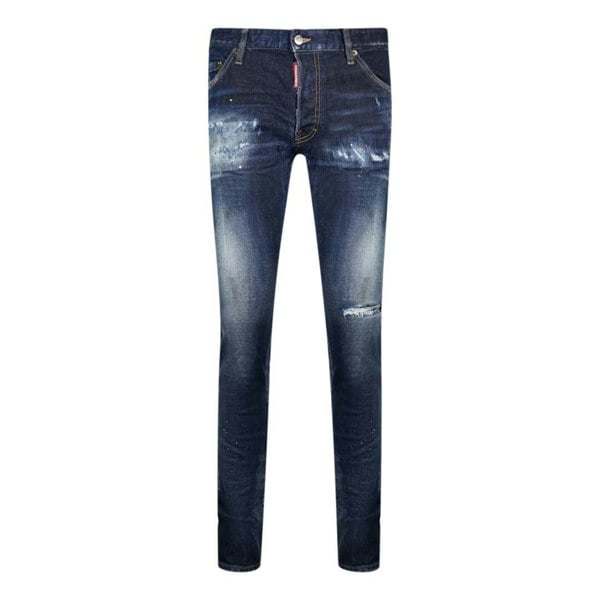 DSQUARED2 Frayed Paint Splash Cool Guy Jeans - Blue