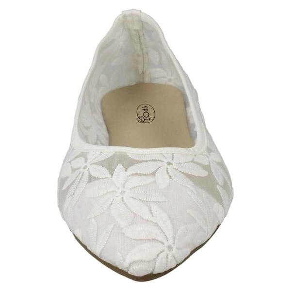 Spot On Ladies Spot On Flowery Ballerinas